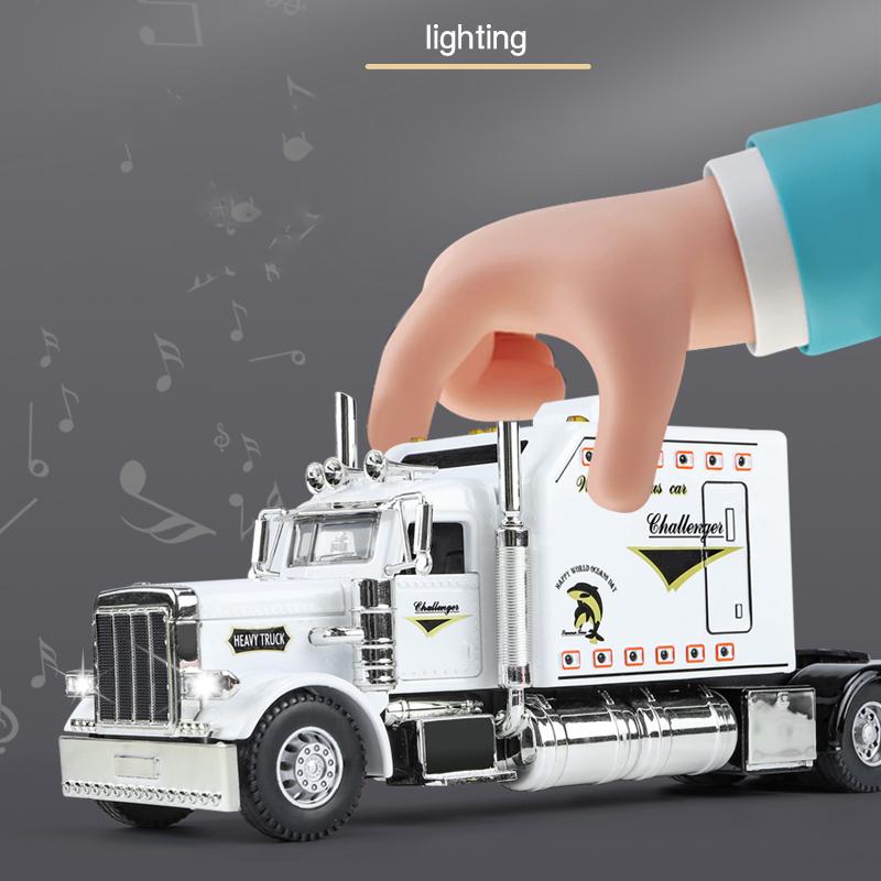 1/24 Peterbilt 389 Седельные тягачи Грузовик Сплав Американский Мускул Грузовик Модель Игрушка Литой Металл Звук и Свет Машина Игрушка для Детей Транспортное средство