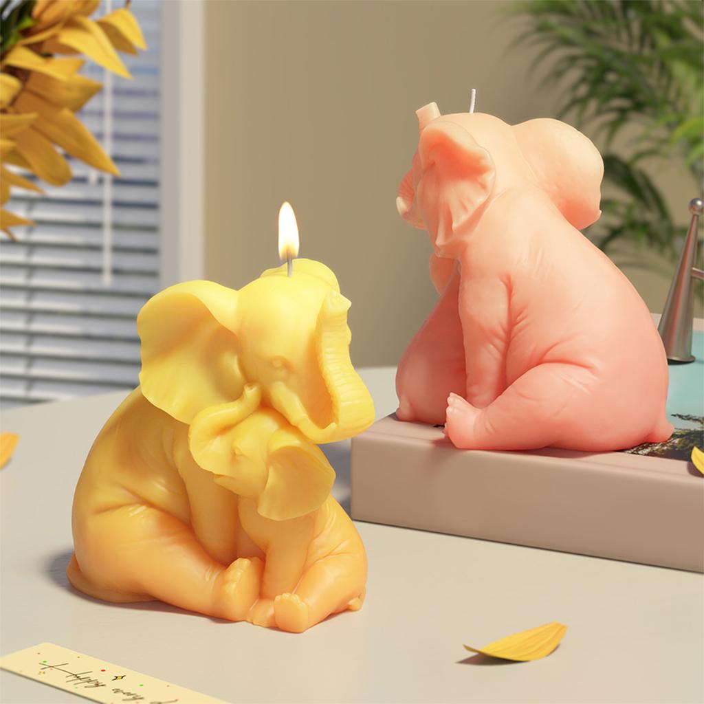 Статуэтка Слонихи и Слоненка Силиконовые Формы для Свечей для Изготовления Свечей и Мыла Ручной Работы Формы Силиконовые для Эпоксидной Смолы