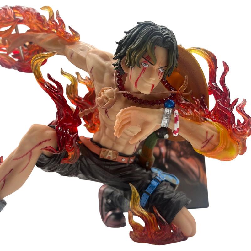 Фигурка Действия Портгаса Д. Эйса из One Piece Светящаяся Сцена с Пламенем ПВХ Коллекционная Статуэтка Настольное Украшение Для Фанатов Аниме Коллекционеров