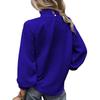 Fashion Ruffles Long Sleeve High Collar Solid Color Women Office Casual Pullover Shirt Blouse Top