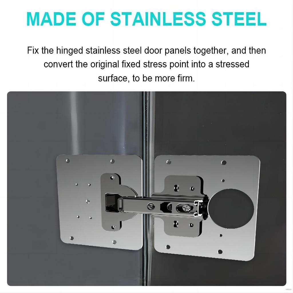 Stainless steel cabinet door hinge repair plate Silver