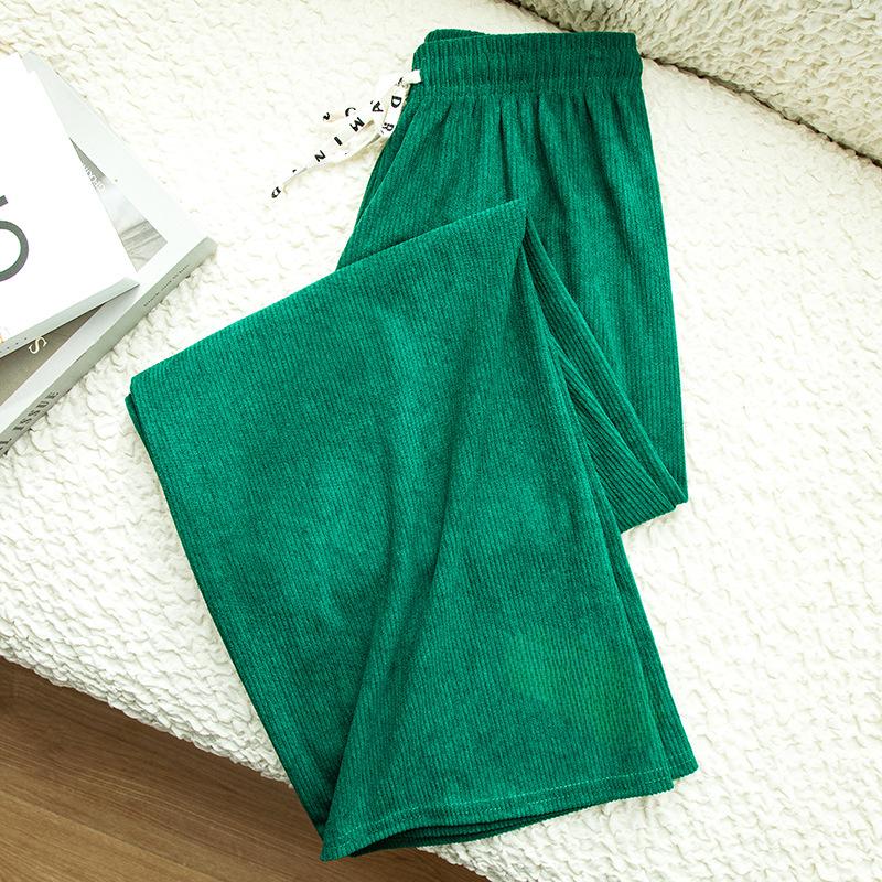 Вельветовые брюки, осенние и зимние драпированные брюки с высокой талией, повседневные широкие брюки