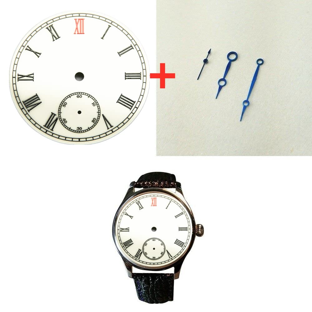 Watch Dial Dial Set Metal Watch Hands with Blue Dial Watch Accessories for ETA 6498 Movement 38.9MM