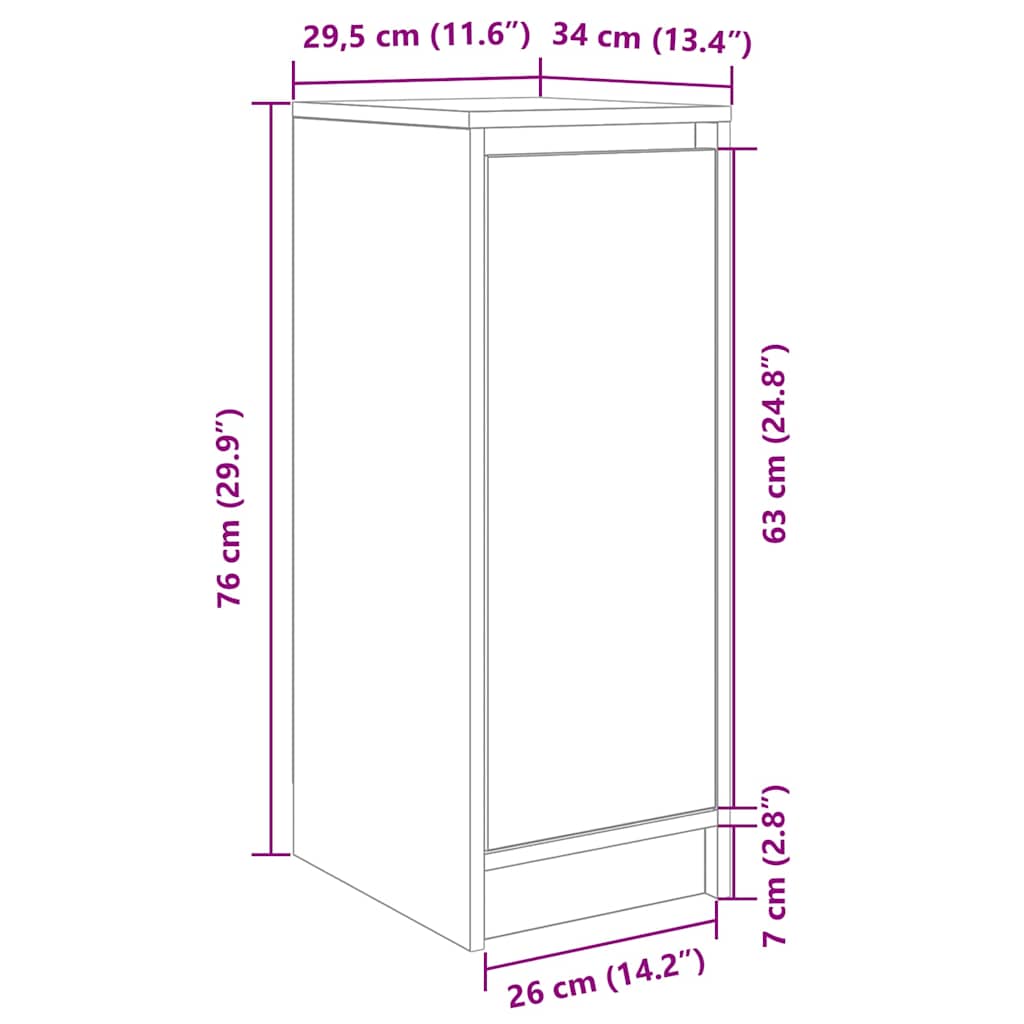 Shoe Cabinet White 29.5 x 34 x 76 cm Engineered Wood