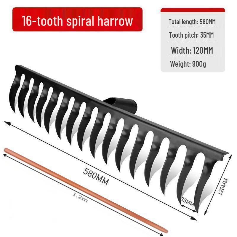Кованые вручную спиральные грабли из марганцевой стали: Многофункциональный садовый инструмент
