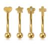 Star Curved Eyebrow Sticks Stainless Steel Punk Body Jewelry  All-gender