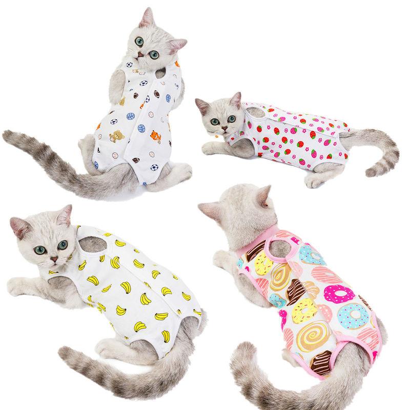 Cat Surgery Recovery Suit for Anti-licking Wounds or Skin Diseases Breathable Cat Neutering Clothing Puppy Kitten Care Clothes