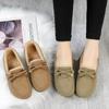 Cotton Shoes Women's 2025 Autumn and Winter New Fashionable One Foot Loafers with Plush Warm Flat Casual Cotton Shoes