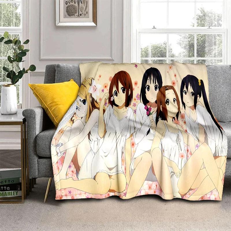 3D Кавайная Девочка K-ON Мультяшное Милое Лолита Одеяло, Мягкое Пледовое Одеяло для Дома Спальни Кровати Дивана Пикника Путешествия Покрывало Дети