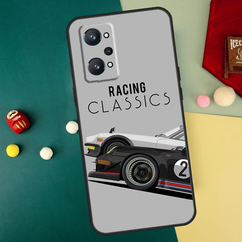 Racing Stripes racer Car For Realme GT Neo5 GT3 GT5 9 10 11 12 Pro Plus C25s C21Y C30 C33 C35 C51 C53 C55 C31 Case