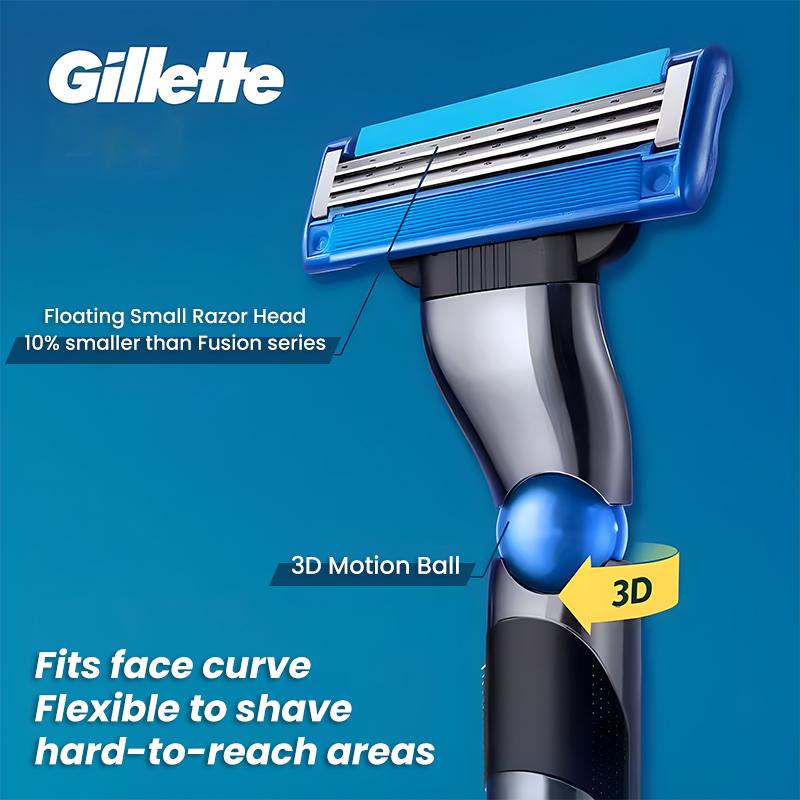 Gillette Mach 3 Turbo Razor 1 Handle 2 Blades Men's Shaving Razor with Floating Razor Head Shaver