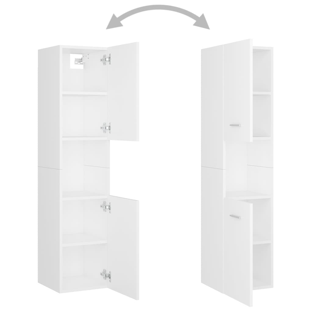 Bathroom Cabinet White 30 x 30 x 130 cm Engineered Wood