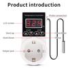 EU Plug Thermostat Socket Digital Temperature Controller Socket Outlet With Sensor Probe -20~120℃ Heating Cooling Switch 2
