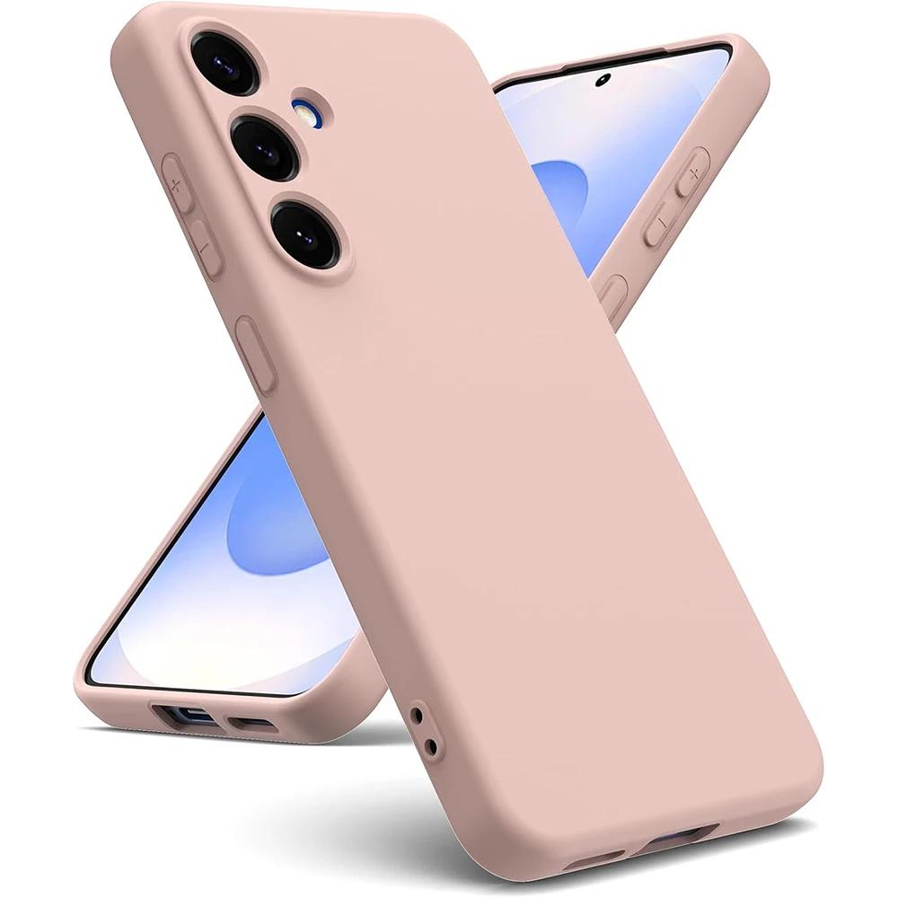 Жидкий силиконовый чехол для SM Galaxy S25 S24 S21 FE S23 S22 Ultra Plus Противоударный Матовый Конфетного цвета Мягкий Чехол-накладка