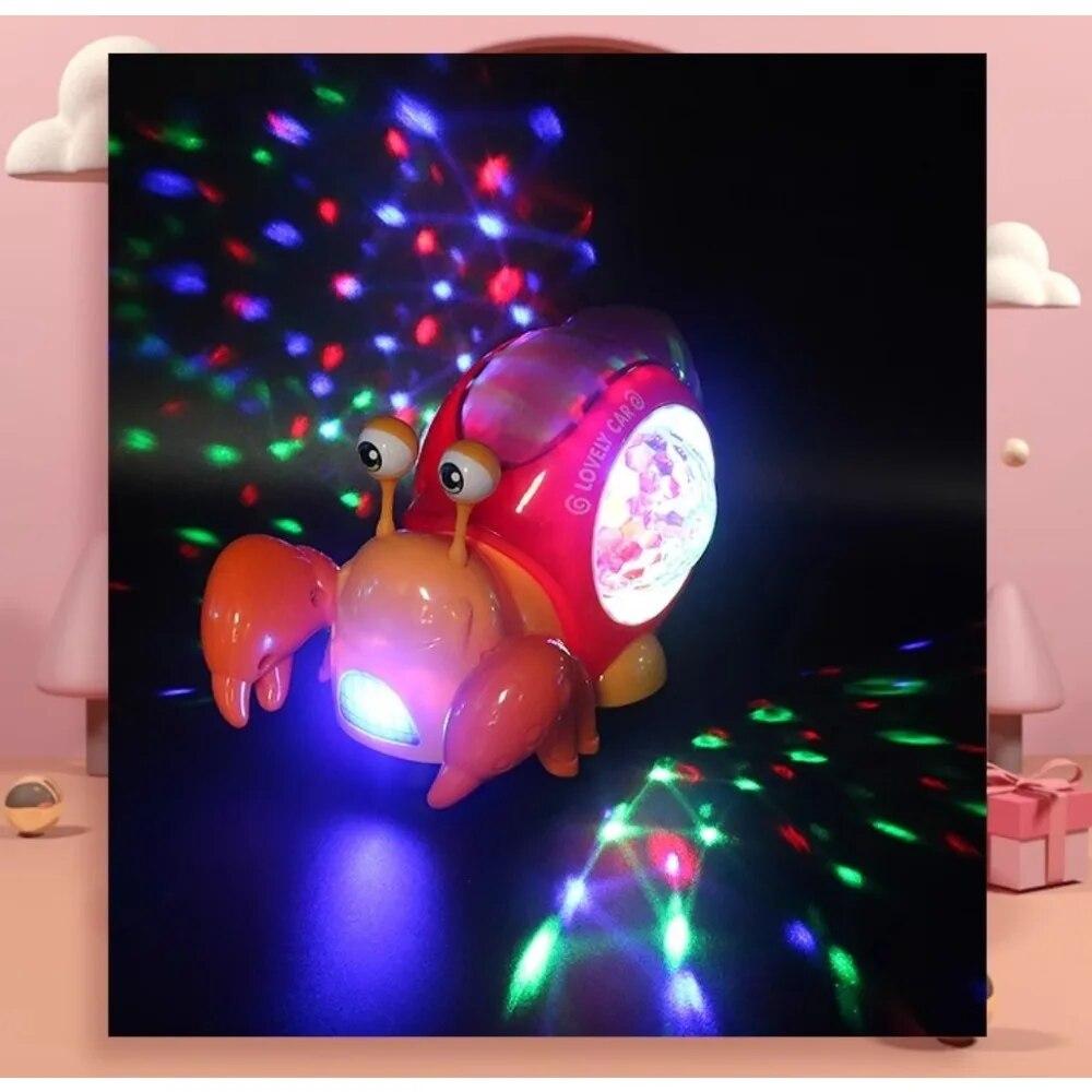 Ползающий краб «Побег», детские игрушки «Время животика», сенсорная интерактивная ходячая танцевальная игрушка с музыкальными звуками и подсветкой