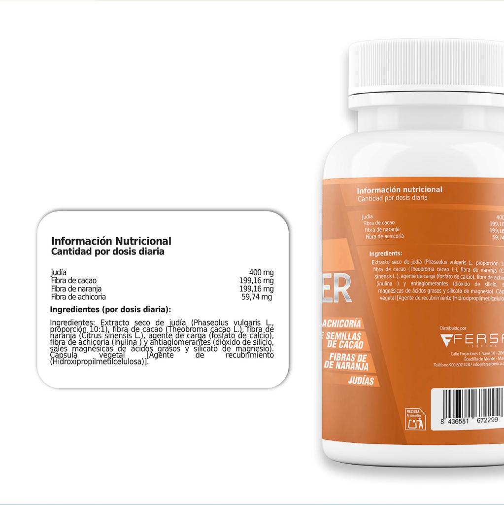 Healthy Fusion - Carb Blocker | Powerful Carbohydrate and Fat Blocker | Cacao Seed, Orange Pulp, and Chicory Fiber | 60 Caplets