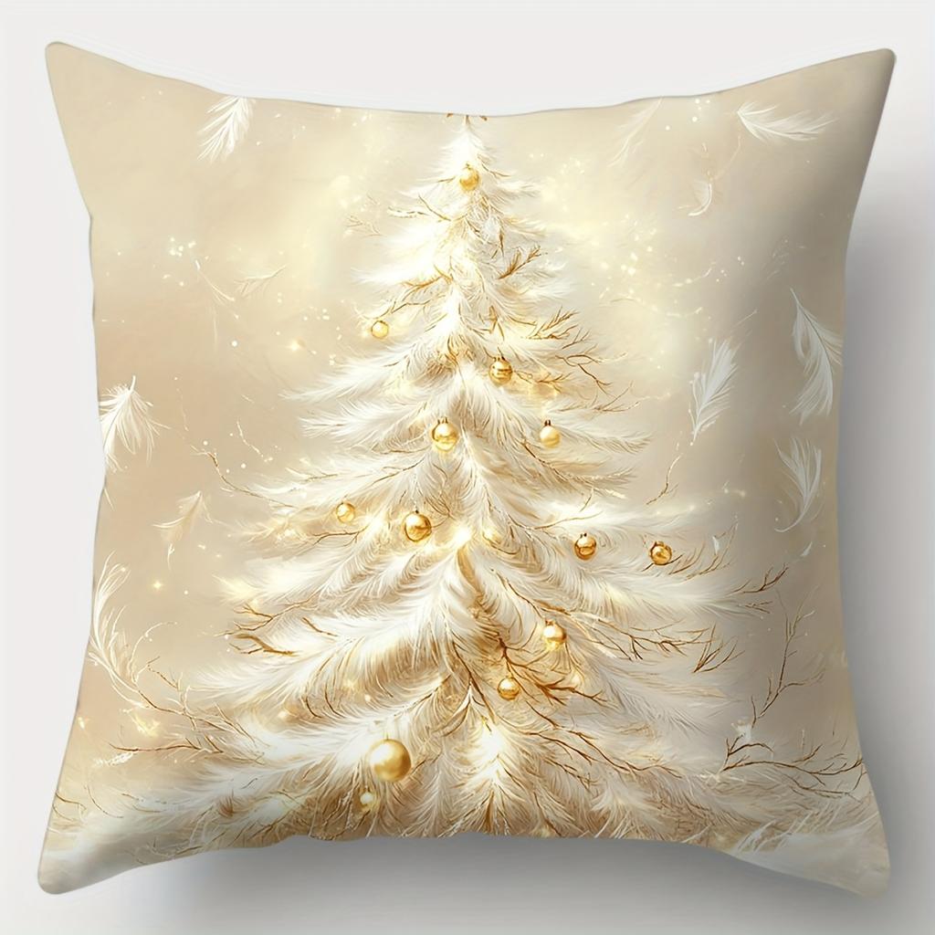 4Pcs Set, Christmas Pillow Covers,Single-Sided Print, Christmas Decor, Sofa Cushion Covers, Inserts Not Included