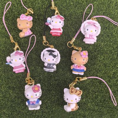 Hello Kitty 3 см Брелок Sanrio Аниме Кошка Фигурка Горничная Кукла Каваи Торт Подвеска для Телефона Рождественская Игрушка Подарки Для Девочек Детей