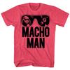 Мужская футболка Macho Man Randy Savage Солнцезащитные очки Костюм рестлера Старой школы Красный