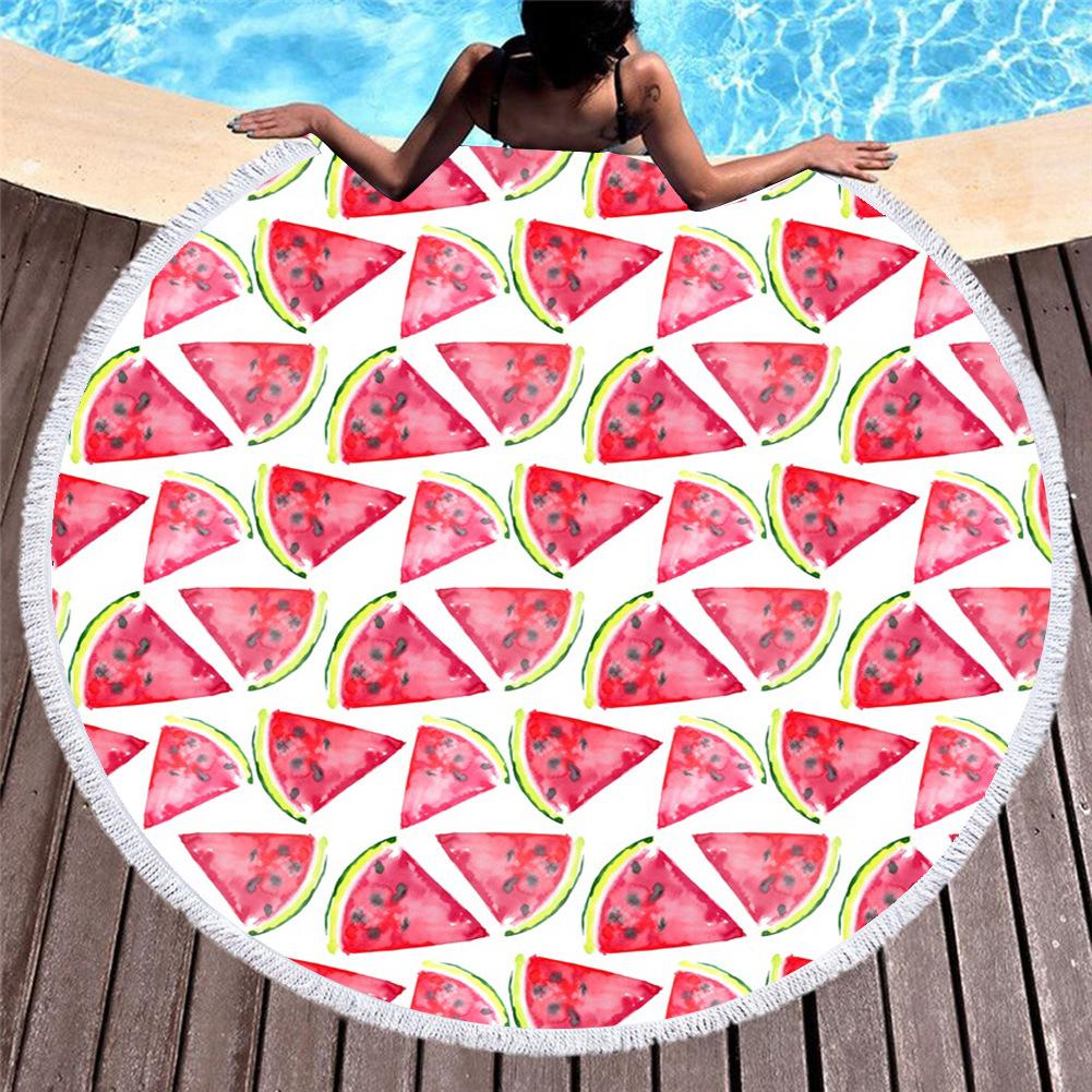 Круглое пляжное полотенце WHQ 600G 150CM с геометрическим принтом пончиков ПОЛОТЕНЦА ДЛЯ ДУША ИЗ МИКРОФИБРЫ Круглые банные полотенца Bohemia Шаль Коврик Толстый