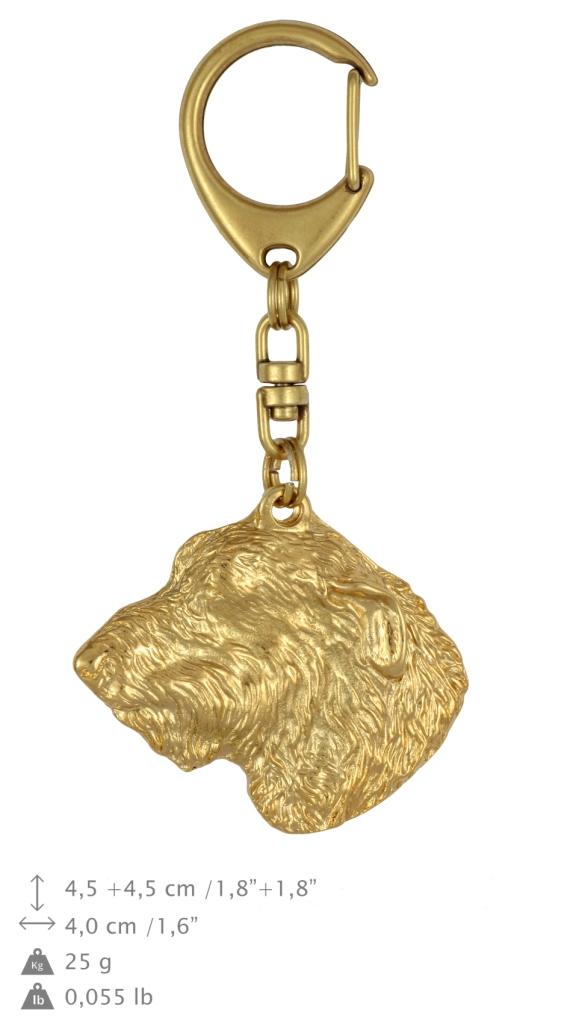 Irish Wolfhound I – Gilded key ring with dog in gift box, handbag decoration | Art-Dog