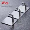 3PCS Stainless Steel Wall Hook Wall Mounted Towel Rack Multipurpose Hanger for Towel Clothes Coat Key Bathroom Accessories
