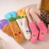 1 Pair Winter Floor Socks Cartoon Design Animal Embroidery Ultra Thick Fleece Keep Warm Mid-tube Non-slip Slipper Socks