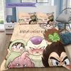 Dragon Ball Characters Pattern Bedding Quilt Set Quilt Cover Pillowcase Home Birthday Gift(1 * duvet cover + 2 * pillowcase, without core)