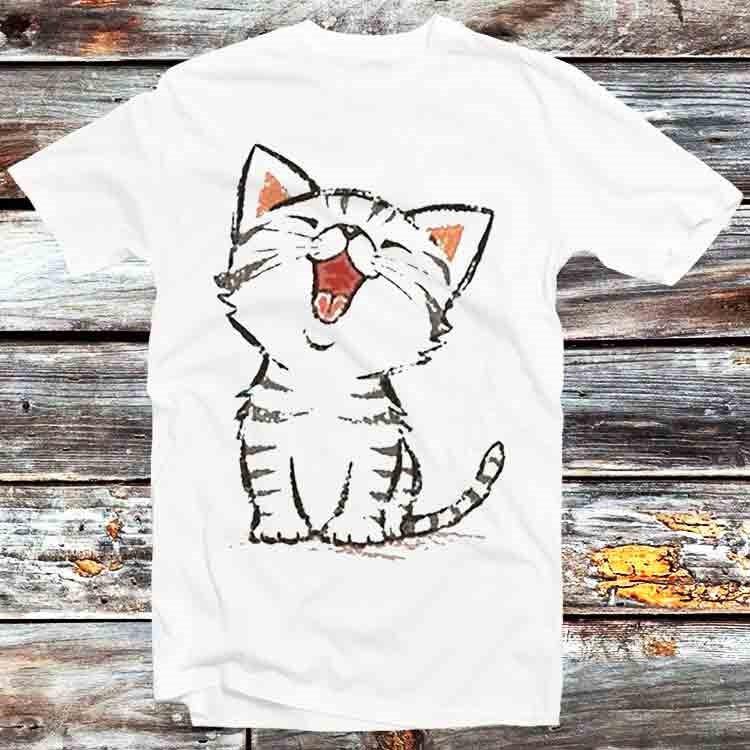 American Shorthair Happy Kitten Cat Pet T Shirt Mens Womens Tees Top B717
