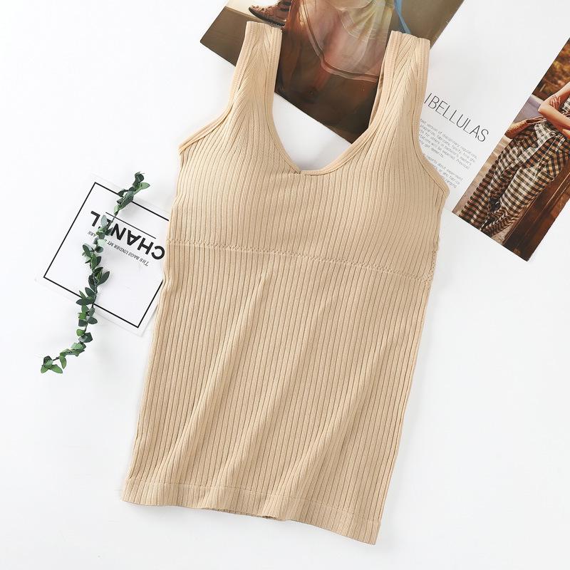 Бесшовный рубчатый топ-камезоль Four Seasons с V-образным вырезом, встроенным бюстгальтером и стильным дизайном спины