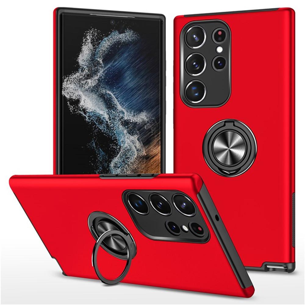 For Samsung Galaxy S25 Ultra Case PC+TPU Phone Cover with Rotatable Ring Holder