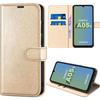 Case - BOOLING - for Samsung Galaxy A05s - Shockproof - Golden PU Leather - Card Holder