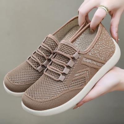Обувь женская летняя новая повседневная обувь легкая дышащая одинарная обувь 2025 мягкая подошва удобная простая шнуровка сетчатая обувь