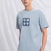 Футболка мужская с коротким рукавом Li Ning Sports Fashion Series с принтом водорослей и летящего неба, цвет туманно-голубой AHSR395-4
