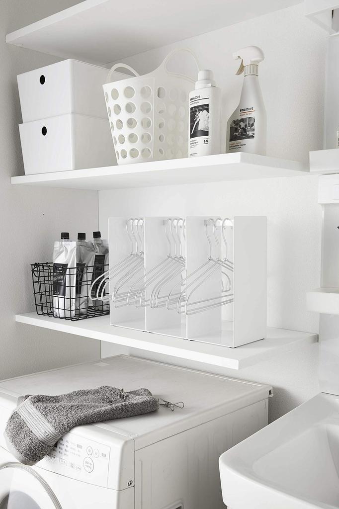 Стеллаж для хранения вешалок Yamazaki Jitsugyo, белый xx H30см, вешалка-башня, не запутывается, 4318, приблизительно. Ш14.5 Д14.5