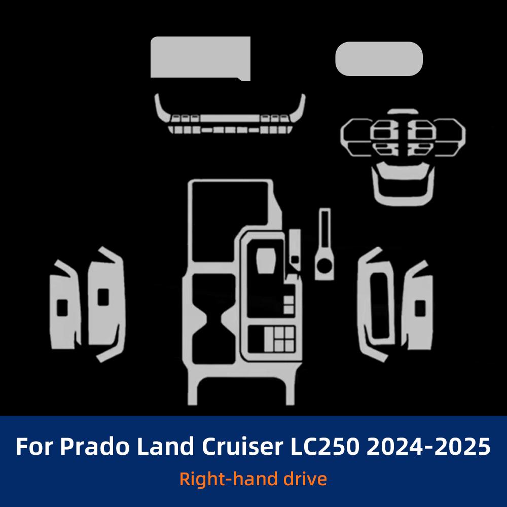 Защитная пленка для интерьера из ТПУ для Prado Land Cruiser LC250 2024-2025 Прозрачная Антицарапающая Самовосстанавливающаяся Наклейка