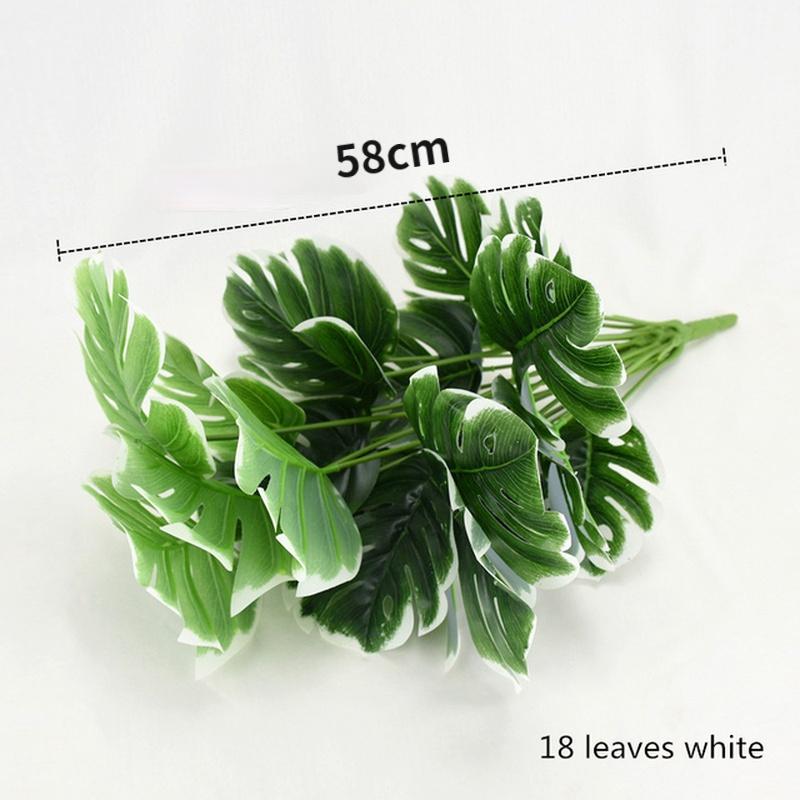 18 Вилка Монстера Искусственные Растения Пластиковые Листья Тропической Пальмы Домашний Сад Декоративные Аксессуары Фотография Декоративные KTY