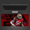 Fred Warner Mouse Pad, Large Gaming Desk Mat, Non-slip XXL Mousepad for Laptop & Tablet, Mini PC Playmat with Stitched Edges