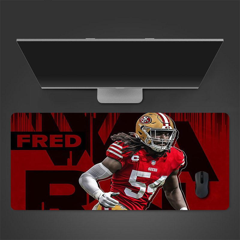 Fred Warner Mouse Pad, Large Gaming Desk Mat, Non-slip XXL Mousepad for Laptop & Tablet, Mini PC Playmat with Stitched Edges