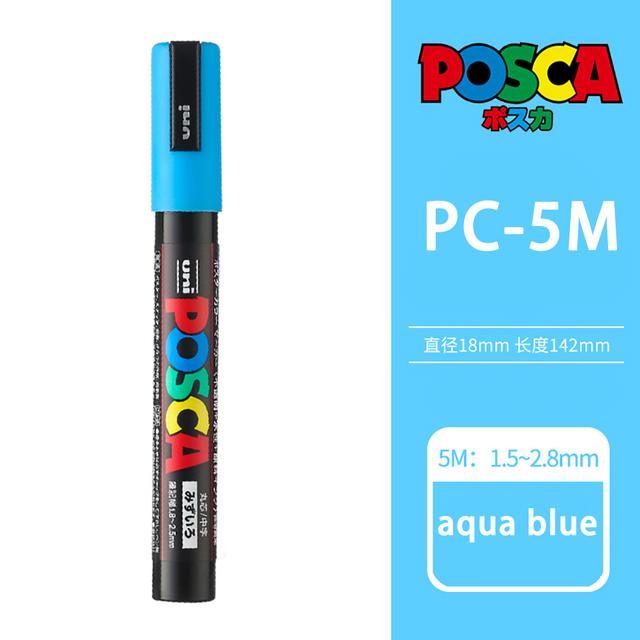 Маркер-краска Uni POSCA, 39 цветов PC-5M/44 PC-3M/36 PC-1M, Акриловые маркеры для рисования по камню, граффити, Художественные принадлежности