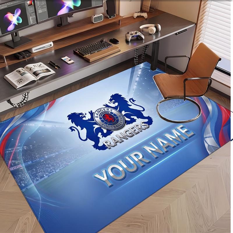 Персонализированный ковер из кристаллического бархата с узором Rangers FC, нескользящий коврик для пола