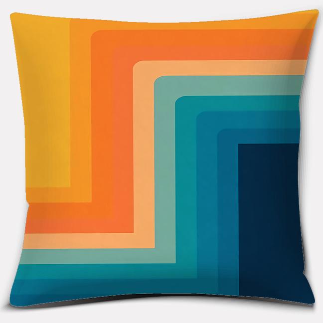 Retro Rainbow Geometric Color Series Pillow Cover Gift Home Office Decoration Pillow Bedroom Sofa Car Cushion Cover