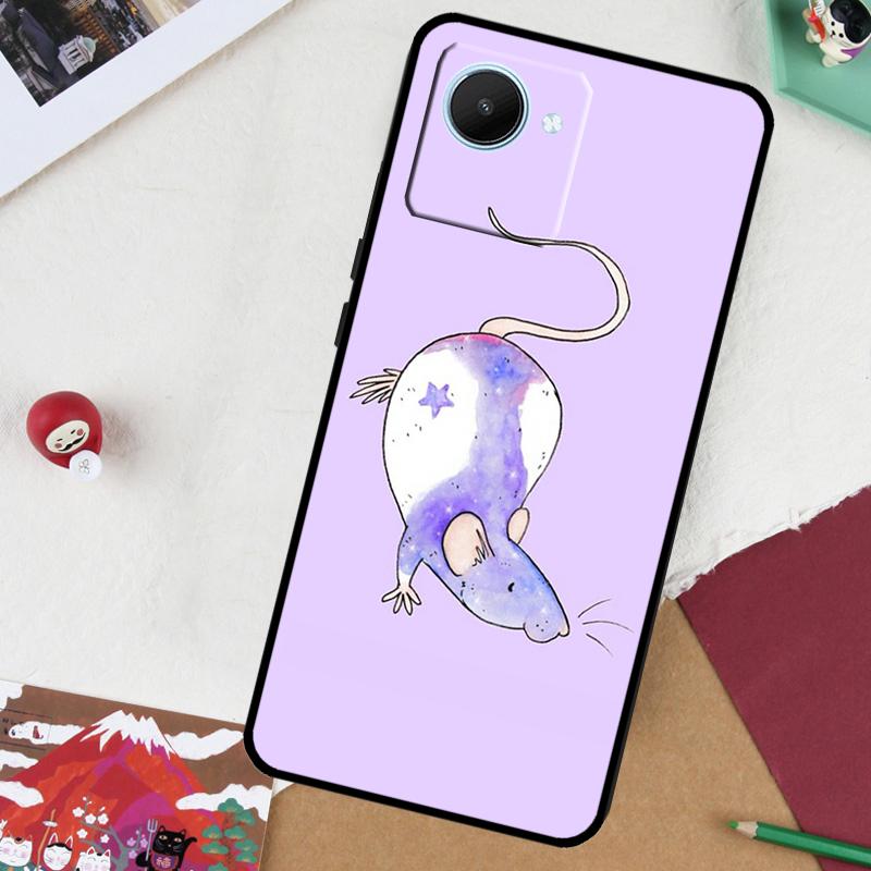 Милый Мультяшный Зверь Крыса Для Realme 13 Pro Plus 14 12 10 11 GT 6 5 6T GT7 Pro C51 C21Y C25S C75 C67 C61 C53 C55 Чехол
