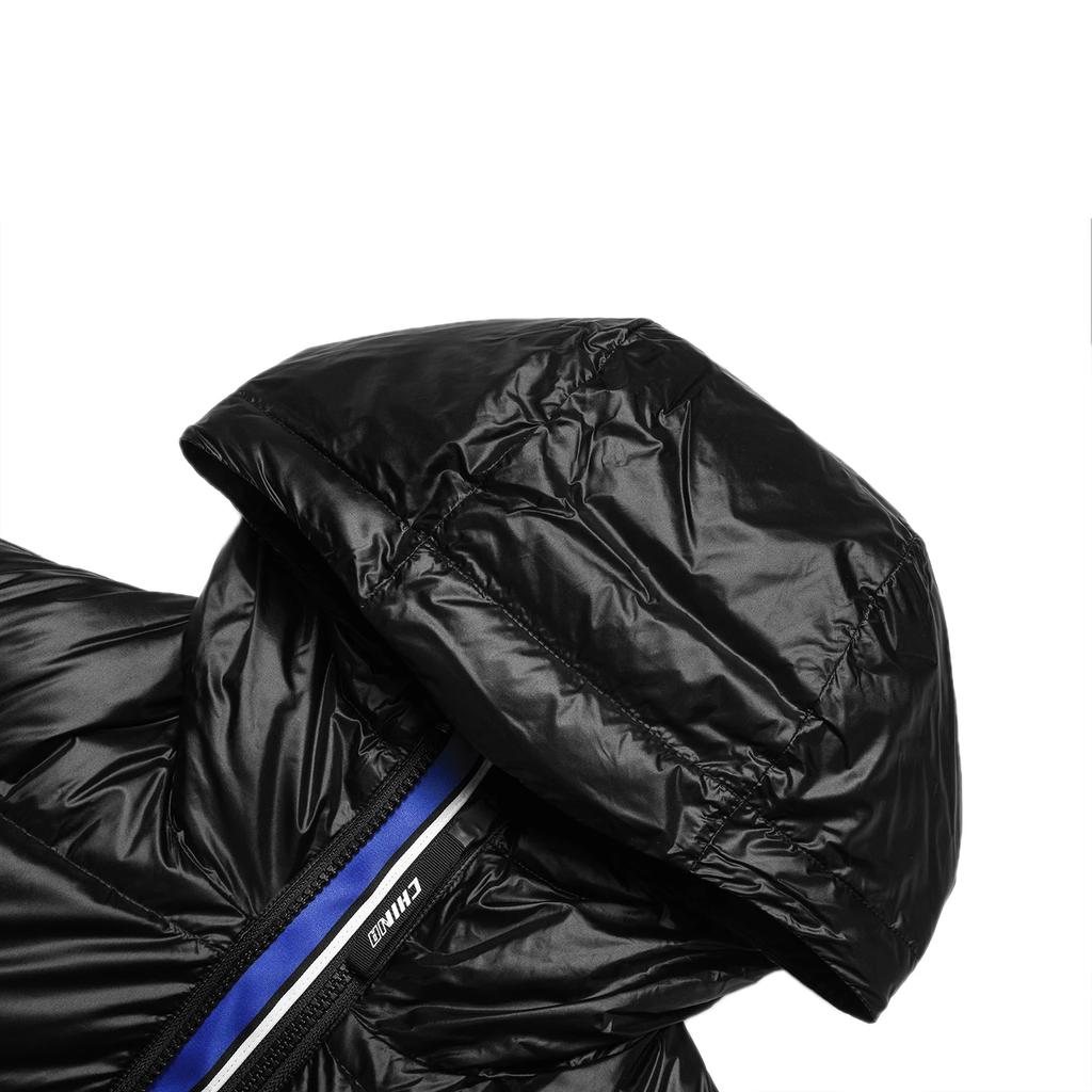 Пуховик Li Ning Table Tennis Series, однотонный, средней длины, с капюшоном, унисекс, верхняя одежда, черный AYMT021-1