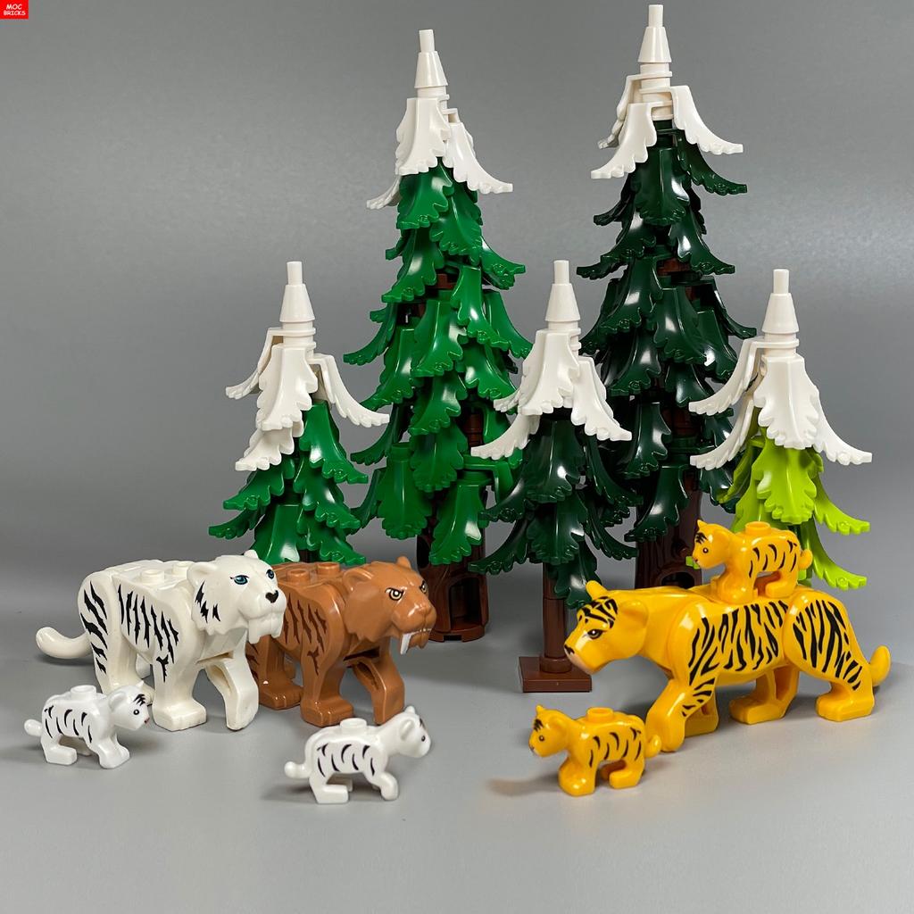 Кирпичики MOC Джунгли Подлесок Лесное животное Обезьяна Коза Жираф Птица Ночная сова Аксессуары Строительные блоки Игрушки-друзья Подарки