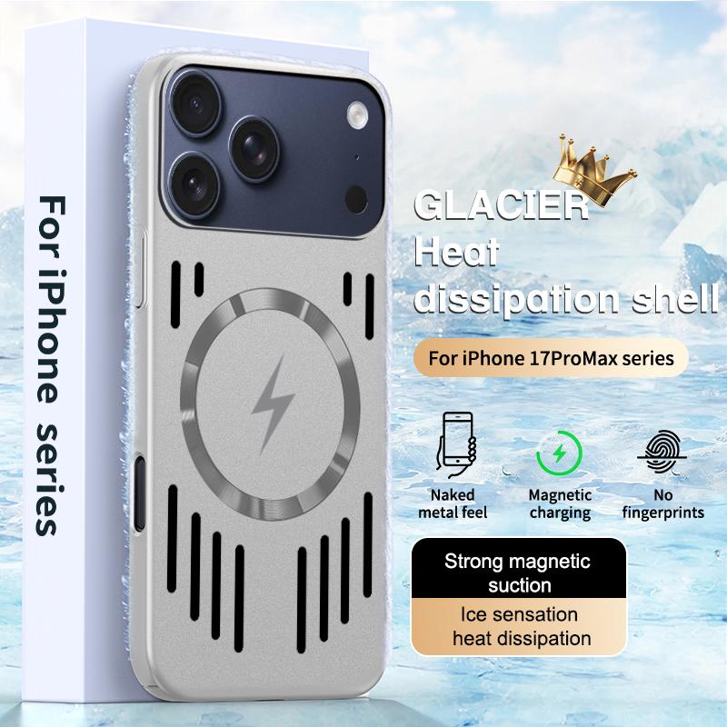 Для Magsafe Термоотводящий Чехол для Телефона для IPhone 17 Air 16 15 14 13 12 Pro Max Магнитная Беспроводная Зарядка Жесткий Ударопрочный Чехол