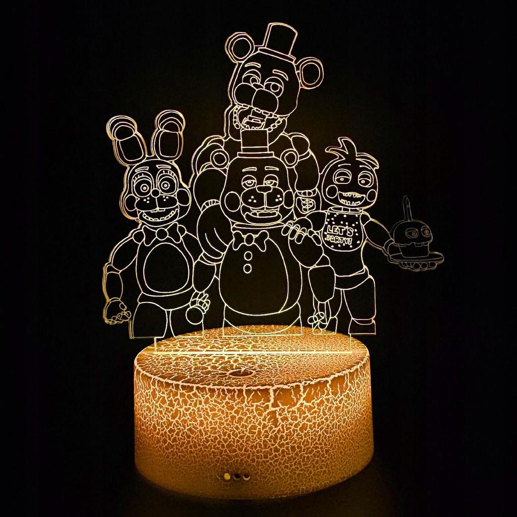 Fnaf Five Nights At Freddy's Led Night Light For Kids + Remote Control