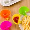 2Pcs Clip Type Dipping Dish Food Grade Plastic Semi-circle Salad Dressing Seasoning Condiment Garbage Sauce Bowl Container Holder Box Kitchen Supplies