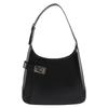 Gancini Shoulder Bag AB-21 0169 Black Calfskin Women Used