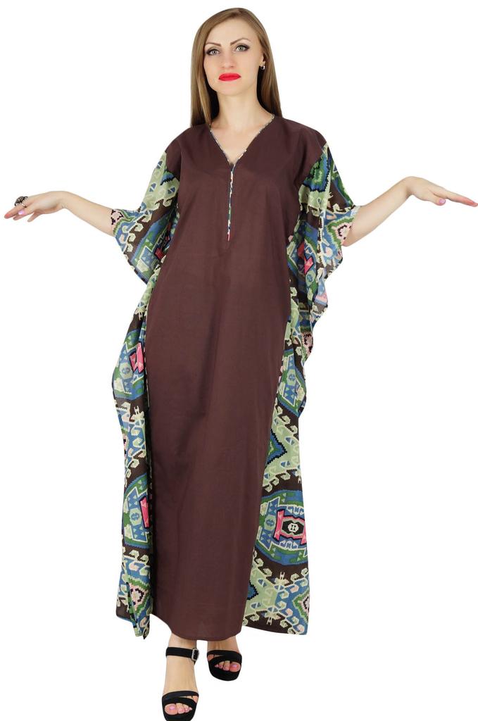 Bimba Women Long Pannel Maxi Kaftan Cotton Summer Boho Caftan Coverup Night